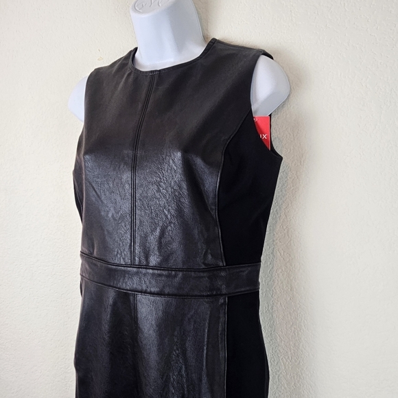 NWT Spanx Faux Leather Sheath Midi Dress Black Size S – Sculpting Luxe - Picture 4 of 16